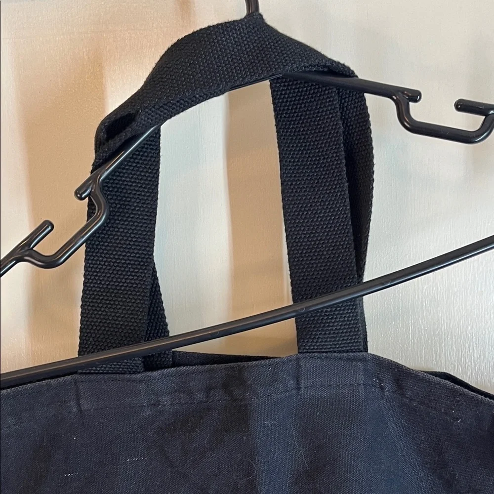 Dovetail Black LOVE Denim Tote Bag with sewn letters